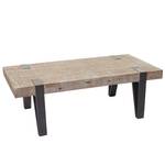 Table Basse de Salon A15b Marron - Métal - Bois/Imitation - En partie en bois massif - 120 x 40 x 60 cm
