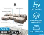 U-Form-Sofa Asvil Enjoy 01 Beige - Holzwerkstoff - Textil - Holz teilmassiv - 345 x 93 x 177 cm