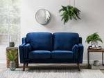 2-Sitzer Sofa LOKKA Blau - Marineblau - Eiche Dunkel - Textil