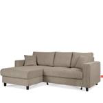 Ecksofa EGRET Beige - Armlehne beidseitig montierbar - Ecke davorstehend links - Ottomane davorstehend links