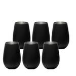 Becher Elements 6er Set Schwarz - Silber