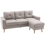 Ecksofa 833-850V01LG Grau - Textil - 136 x 85 x 193 cm