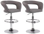 Tabouret de bar Jaen Lot de 2 Gris - Textile - 58 x 82 x 47 cm