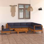 Garten-Lounge-Set (8-teilig) 3006534-8 Grau - Massivholz - Holzart/Dekor - 60 x 25 x 100 cm