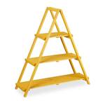 Blumentreppe Holz 3 Ebenen Pyramide Gelb - Holzwerkstoff - 115 x 123 x 37 cm