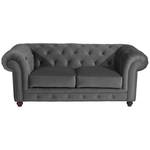 Orleans Sofa 2-Sitzer Grau - Textil - Holz teilmassiv - 196 x 77 x 100 cm