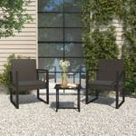 Garten-Lounge-Set (3-teilig) 319198 Schwarz - Metall - Polyrattan - 51 x 73 x 57 cm