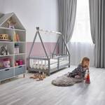 Kinder-/Juniorbett ADELIA Grau - Massivholz - 147 x 133 x 75 cm