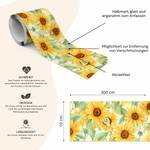 Tapetenbordüre SONNENBLUMEN Blätter Beige - Braun - Grün - Gelb - Papier - Textil - 10 x 300 x 300 cm