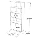 Vitrine FUTURE SC27 2D Blanc - Bois manufacturé - Matière plastique - 27 x 168 x 75 cm