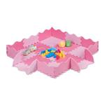 25 pièces Tapis puzzle avec bord Rose foncé - Matière plastique - 32 x 1 x 32 cm