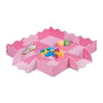 25-teilige Puzzlematte mit Rand Pink - Kunststoff - 32 x 1 x 32 cm