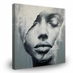 Leinwandbild Frau Gesicht Abstraktion 40 x 40 x 40 cm