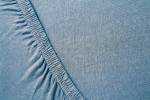 Jersey 90x200 - 100x200 Spannbettlaken Blau - Textil - 100 x 32-23 x 200 cm