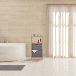 Étagère de salle de bain avec paniers Marron - Gris - Bambou - Bois manufacturé - Textile - 44 x 96 x 34 cm