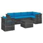 Gartensitzgruppe K125(7-tlg) Blau - Massivholz - 72 x 65 x 70 cm