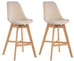 Tabouret de bar Cannes Lot de 2 Blanc crème