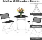 3tlg. Bistroset klappbar Schwarz - Metall - 60 x 70 x 60 cm