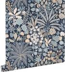 Tapete tropische Blätter und Blüten 7484 Blau - Naturfaser - Textil - 50 x 900 x 900 cm