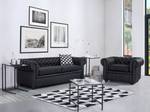 3-Sitzer Sofa CHESTERFIELD Schwarz - Braun - 195 x 70 x 75 cm