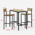 Table + 2 x Tabourets de Bar OGT03-N Bois