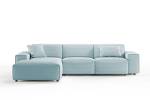 Sofa RANI Ecksofa Cord Hellblau - Ecke davorstehend links