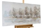 Tableau peint Trip to the Countryside Gris - Bois massif - Textile - 120 x 60 x 4 cm