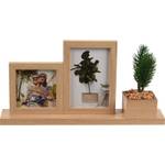 Bilderrahmen mit einer Kunstpflanze Braun - Holzwerkstoff - 7 x 19 x 37 cm