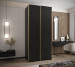 Armoire Lux 1 Noir - Doré - Largeur : 110 cm