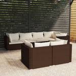 Garten-Lounge-Set (7-teilig) 3013637-16 Braun - Creme - Weiß - Anzahl Teile im Set: 7