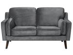 2-Sitzer Sofa LOKKA Dunkelgrau - Grau - Eiche Dunkel - Textil