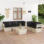 Gartensitzgruppe K5395(6-tlg) Schwarz - Massivholz - 65 x 60 x 60 cm