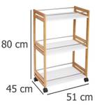 Servierwagen, Multifunktionsküchenwagen Weiß - Holzwerkstoff - 31 x 80 x 51 cm