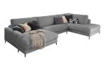 Sofa CARA Wohnlandschaft U-Form Cord Grau