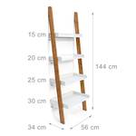 Étagère échelle escalier BAMBOO bambou Marron - Blanc - Bambou - Bois manufacturé - 55 x 155 x 34 cm