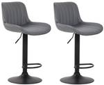 Tabouret de bar Lentini Lot de 2 Gris - Noir