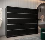 Armoire coulissante VERONA 1 Noir - Gris miroir - Largeur : 250 cm