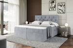 Boxspringbett ROMAN Grau - Breite: 200 cm - H4