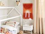 Suspension murale en tissu KAMALIA Marron - Orange - Rose foncé - Blanc - Fibres naturelles - 58 x 112 x 4 cm