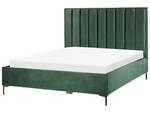 Lit double SEZANNE Noir - Vert foncé - Vert - Largeur : 190 cm