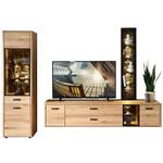 Wohnwand Morena 20 mit LED Braun - Massivholz - Holzart/Dekor - 295 x 205 x 45 cm