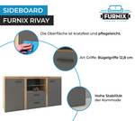 Sideboard RIVAY mit LED Graphit - Grafit Dekor - Eiche Dunkel - Eiche Dunkel Dekor