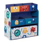 Kinderregal mit Boxen Monster Blau - Rot - Gelb - Holzwerkstoff - Textil - 64 x 66 x 30 cm