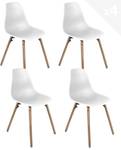 Chaise cuisine scandinave OVA (lot de 4) Blanc