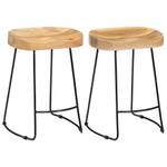 Tabouret de bar 296889 (lot de 2) Noir - Marron - 46 x 52 x 38 cm