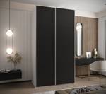 Armoire Lux 1 Noir - Argenté - Blanc - Largeur : 140 cm