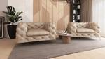 Chesterfield Sessel Klareno Beige - Grau