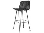 Barhocker CASSITA 2er Set Schwarz - Rattan - 43 x 103 x 47 cm