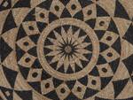 Teppich ALAKIR Beige - Schwarz - Naturfaser - 120 x 120 x 120 cm