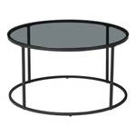 Table basse Kolari ronde noir Verre gris